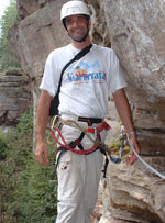 Laurent "Kiwi" in the Via Ferrata